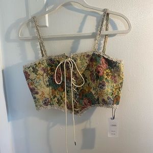 Brand-new cider Secret Garden corset tank top